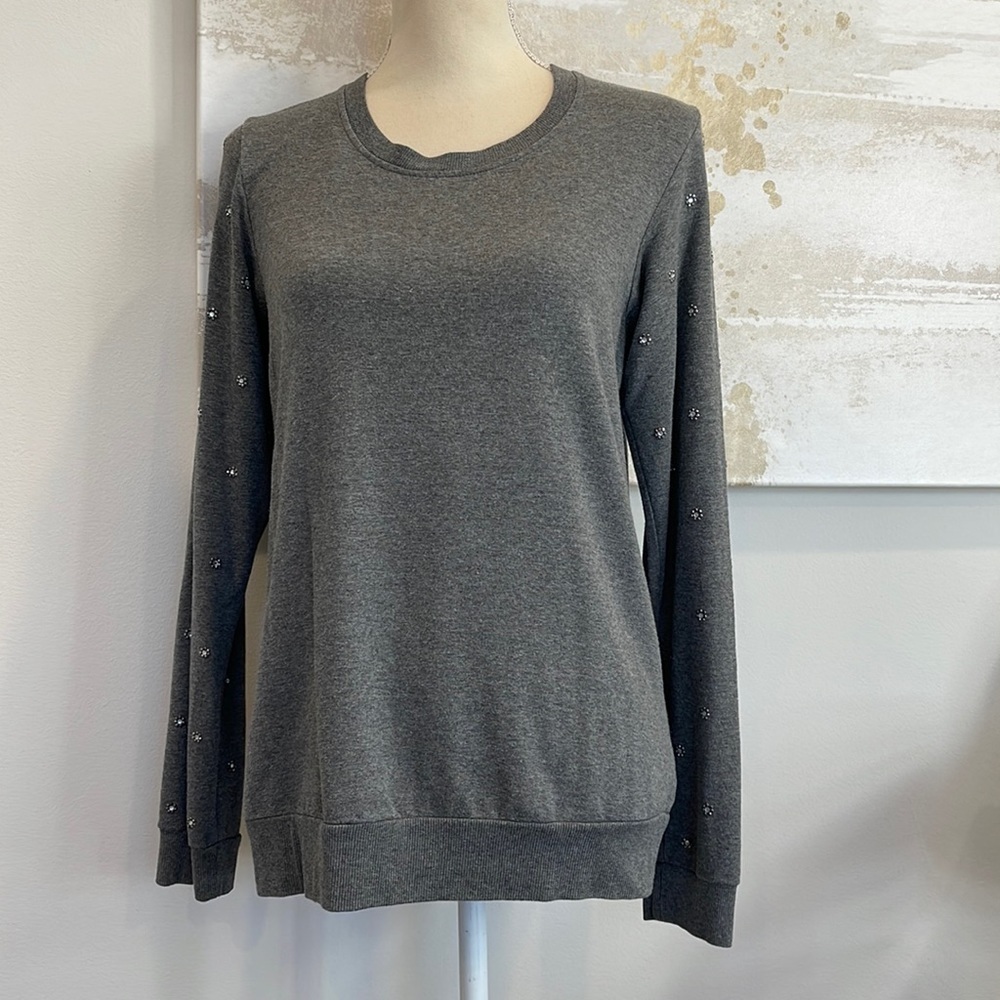 Baily 44 Flower Studded Long Sleeve Top
